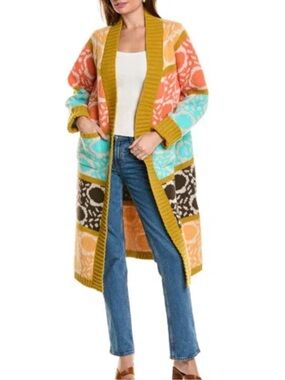 SAACHI Carina Oversize Colorblock Cardigan Sweater OS